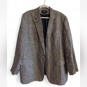Ralph Lauren Black and White Houndstooth Blazer